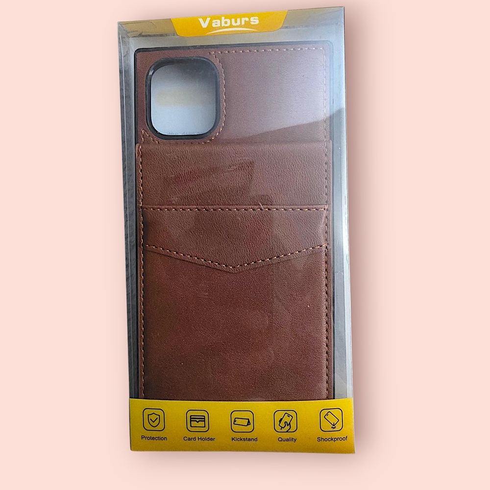Brown Phone iPhone 11 ProMax Case with Card Holder